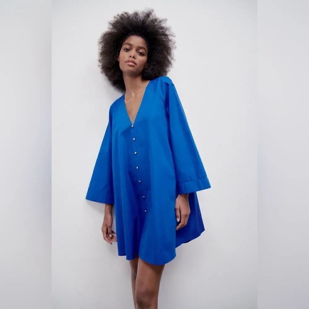 ZARA VOLUMINOUS MINI DRESS - Picture 2 of 9